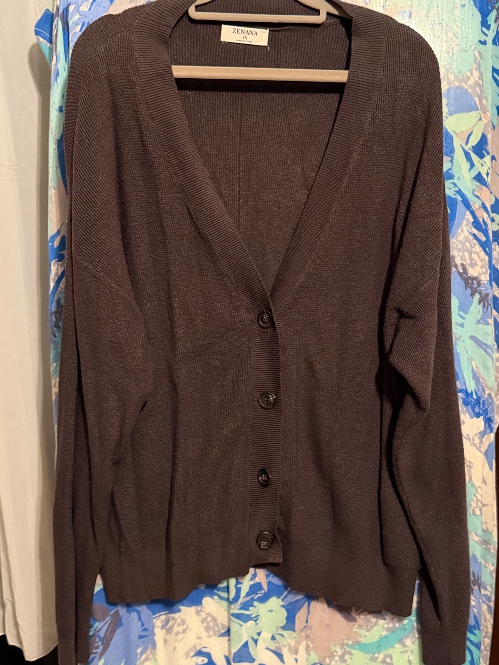 Zenana V-Neck Button-Front Sweater